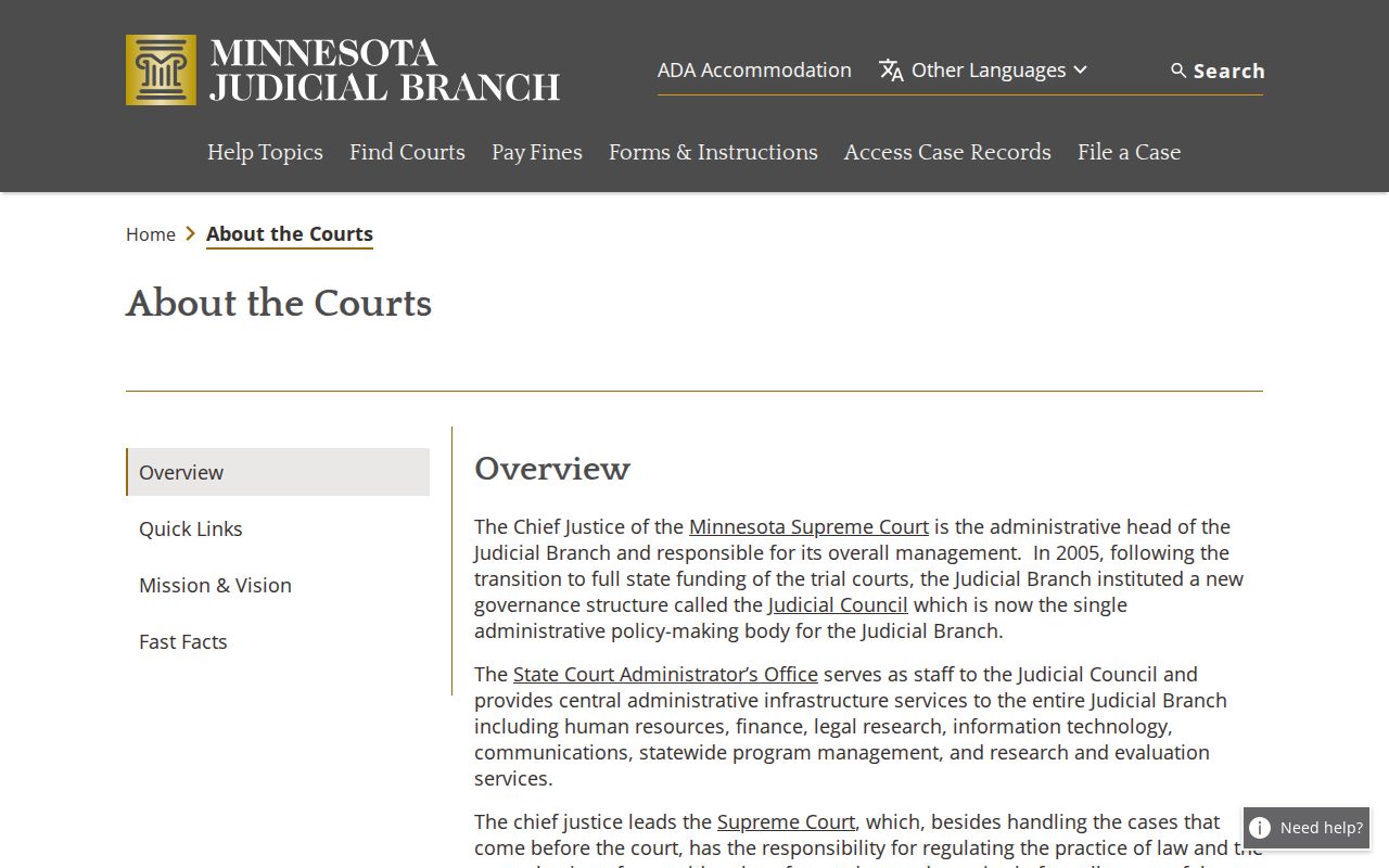 Pine County case search Minnesota Judicial Branch court structure information
