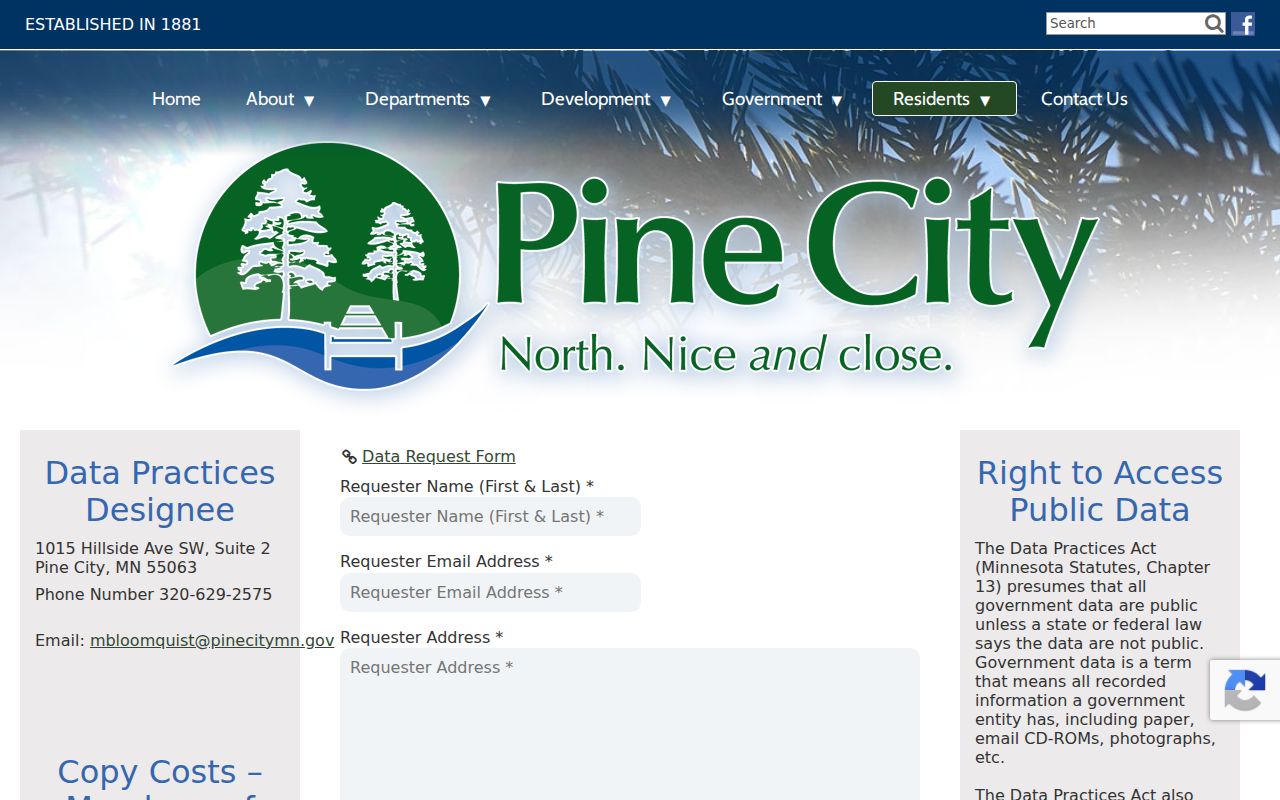 Pine City court docket municipal data request form