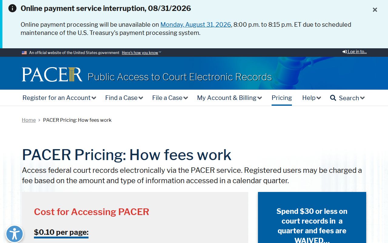 Pine County court records federal PACER distinction